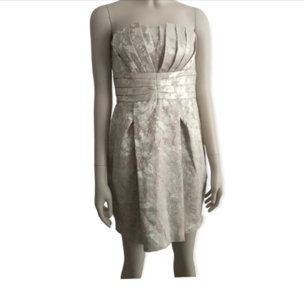 Max and Cleo strapless gold metallic dress size 2 new with tags